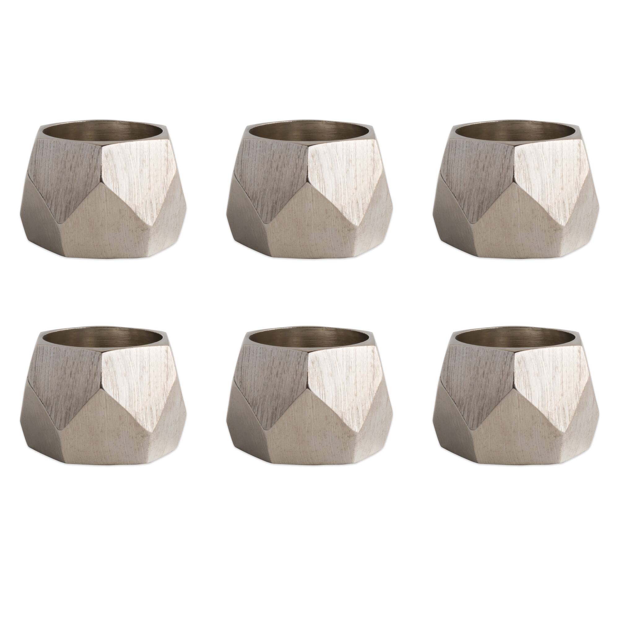 DII® Silver Triangle Band Napkin Rings, 6ct.